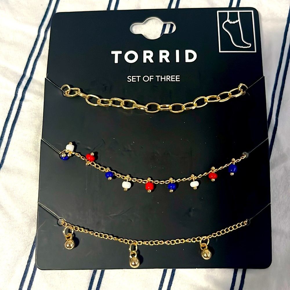 NEW Red White Blue Patriotic Anklet‎